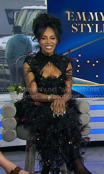 June Ambrose’s black feather dress on Today