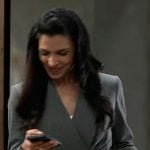 Justine's grey pinstripe jacket on General Hospital