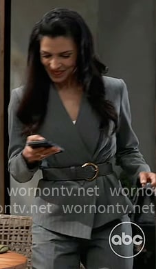 Justine's grey pinstripe jacket on General Hospital