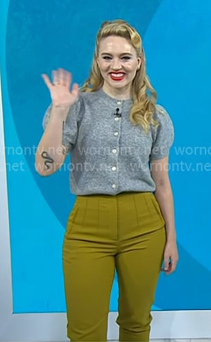 Kat Cunning’s grey short puff sleeve sweater on Today Kat Cunning’s grey short puff sleeve sweater on Today