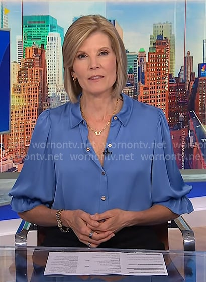 Kate's blue puff sleeve blouse on NBC News Daily