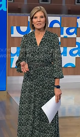 Kate's green floral long sleeve dress on NBC News Daily