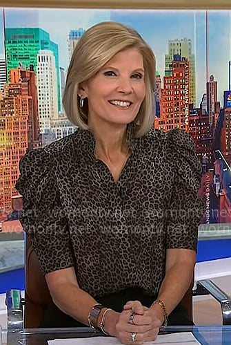 Kate's leopard puff sleeve blouse on NBC News Daily