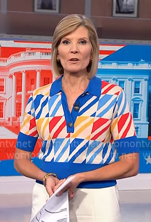 Kate's multicolor stripe polo sweater on NBC News Daily