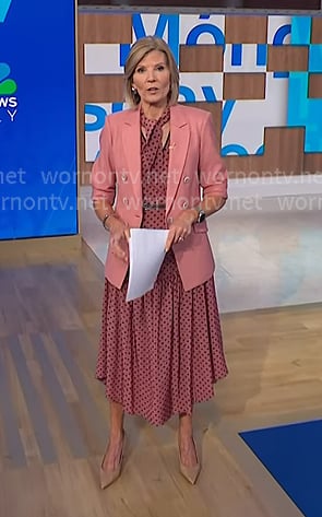 Kate's pink polka dot dress and blazer on NBC News Daily