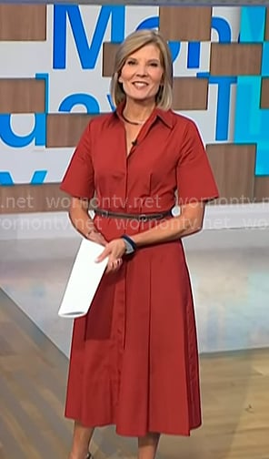 Kate's red short sleeve shirtdress on NBC News Daily