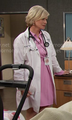 Kayla's pink twist front shirtdress on Days of our Lives