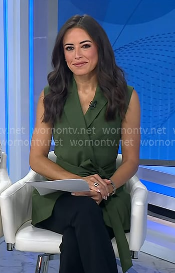 Kaylee's green sleeveless wrap jacket on Today