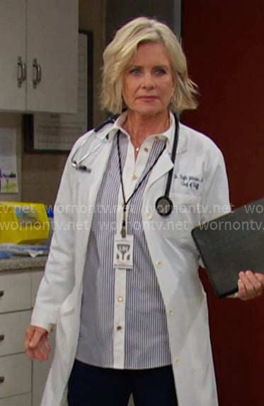 Kaylla's striped button down shirt on Days of our Lives