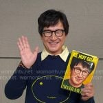 Ke Huy Quan’s smiley face sweater on Good Morning America Ke Huy Quan’s smiley face sweater on Good Morning America