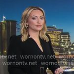 Kelly O’Grady’s black v-neck dress on CBS Mornings
