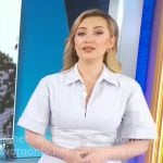 Kelly O'Grady's light blue shirtdress on CBS Mornings Kelly O'Grady's light blue shirtdress on CBS Mornings