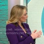 Kelly O’Grady’s purple blazer on CBS Mornings Kelly O’Grady’s purple blazer on CBS Mornings