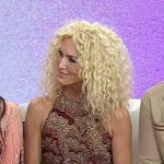 Kimberly Schlapman’s red sequin embellished mini dress on Today Kimberly Schlapman’s red sequin embellished mini dress on Today