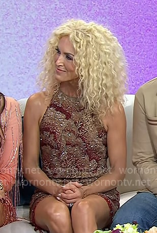 Kimberly Schlapman’s red sequin embellished mini dress on Today Kimberly Schlapman’s red sequin embellished mini dress on Today