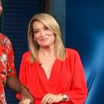 Kit's red mini wrap dress on Access Hollywood