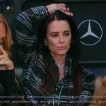Kyle's black plaid print shirt on The Real Housewives Ultimate Girls Trip Kyle's black plaid print shirt on The Real Housewives Ultimate Girls Trip