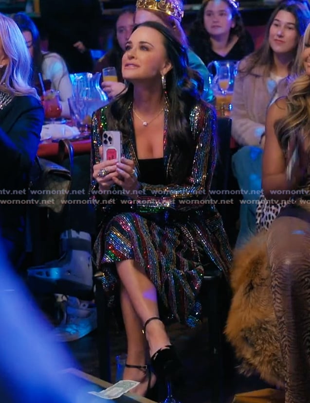 Kyle's sequin striped blazer and skirt on The Real Housewives Ultimate Girls Trip