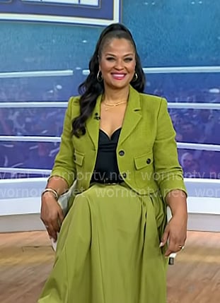 Laila Ali’s green cropped jacket on Today