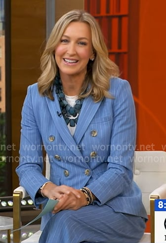 Lara's blue pinstripe blazer on Good Morning America