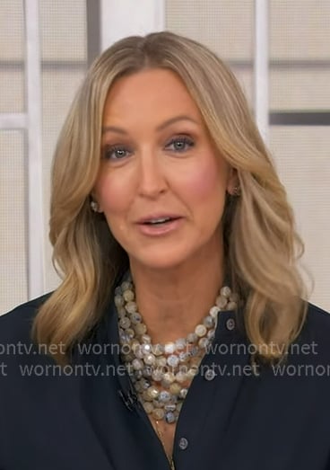 Lara’s marble stone layered necklace on Good Morning America Lara’s marble stone layered necklace on Good Morning America