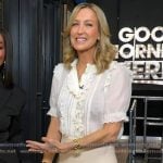 Lara’s white lace short sleeve top on Good Morning America