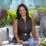 Laura’s borwn belted zip front dress on Today