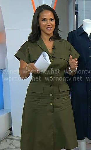 Laura's khaki green utility dress on Today