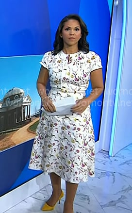 Laura's white floral print midi dress on Today