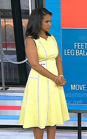 Laura's yellow lace trim midi dress on Today