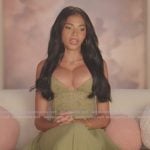 Layla’s green lace confessional dress on The Secret Lives of Mormon Wives