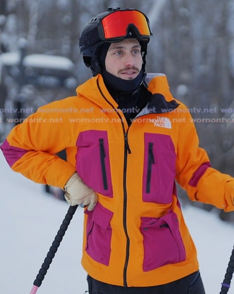 Liam's orange colorblock ski jacket on Next Gen NYC