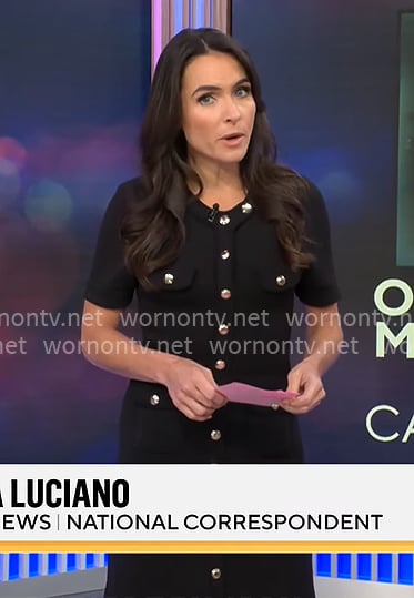 Lilia Luciano’s black button front dress on General Hospital Lilia Luciano’s black button front dress on General Hospital