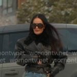 Lisa's black leather jacket and distressed jeans on The Real Housewives of Salt Lake City Lisa's black leather jacket and distressed jeans on The Real Housewives of Salt Lake City