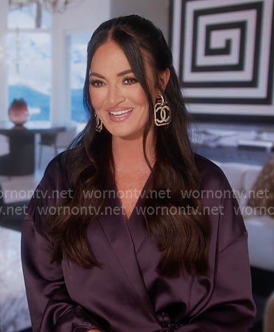 Lisa's purple wrap confessional blouse on The Real Housewives of Salt Lake City