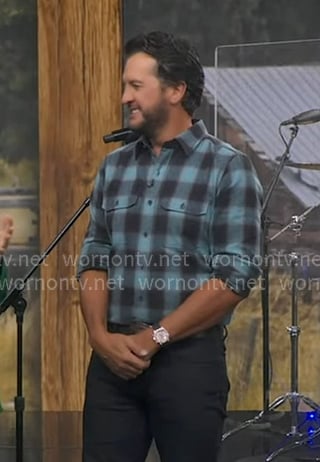 Luke Bryan’s blue checked shirt on Good Morning America