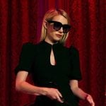 Madison's black short sleeve mini dress on American Horror Story Madison's black short sleeve mini dress on American Horror Story