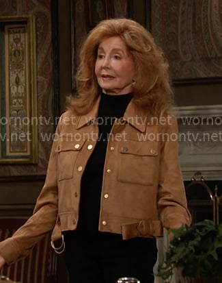 Maggie's beige suede jacket on Days of our Lives Maggie's beige suede jacket on Days of our Lives
