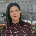 Maggie's burgundy printed dress on Good Morning America