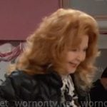 Maggie’s floral blouse and black quilted jacket on Days of our Lives