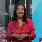 Makho's red printed shirtdress on Today