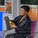 Maleah Joi Moon’s black studded leather jacket and skirt on Today