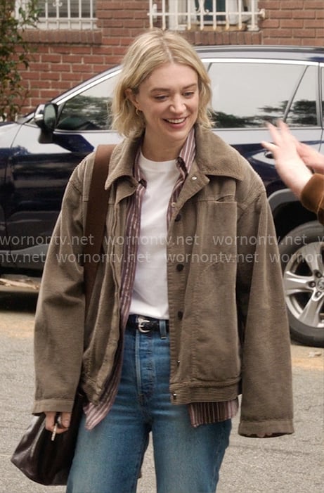 Mare’s taupe corduroy jacket on The Paper