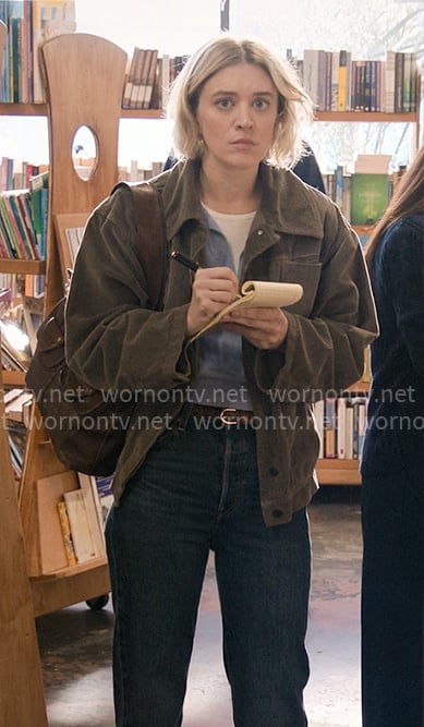 Mare’s taupe corduroy jacket on The Paper