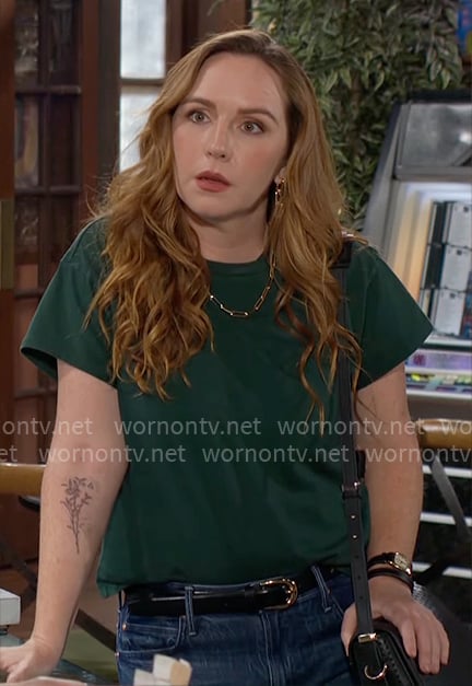 Mariah’s gree t-shirt on The Young and the Restless Mariah’s gree t-shirt on The Young and the Restless