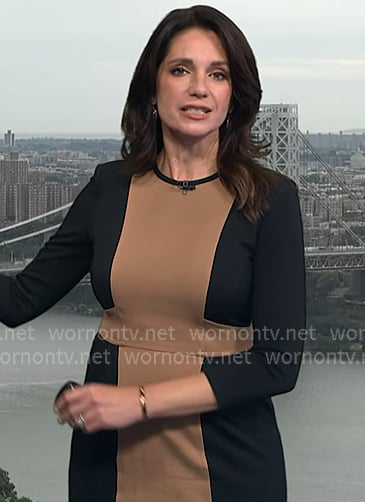 Maria's black and beige colorblock dress on Today