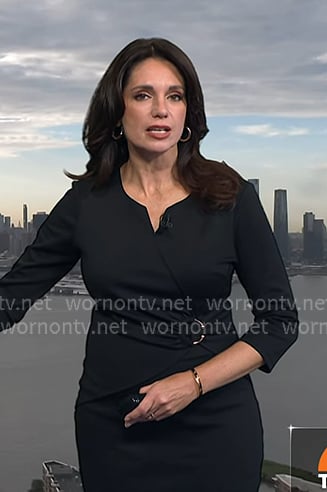 Maria's black ring waist detail sheath dress on Today