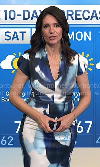Maria's blue printed cap sleeve dress on Today