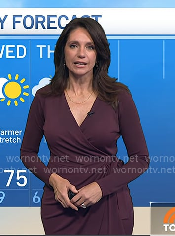 Maria's burgundy wrap dress on Today Maria's burgundy wrap dress on Today