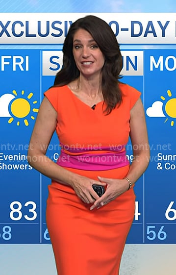 Maria's orange colorblock dress on Today